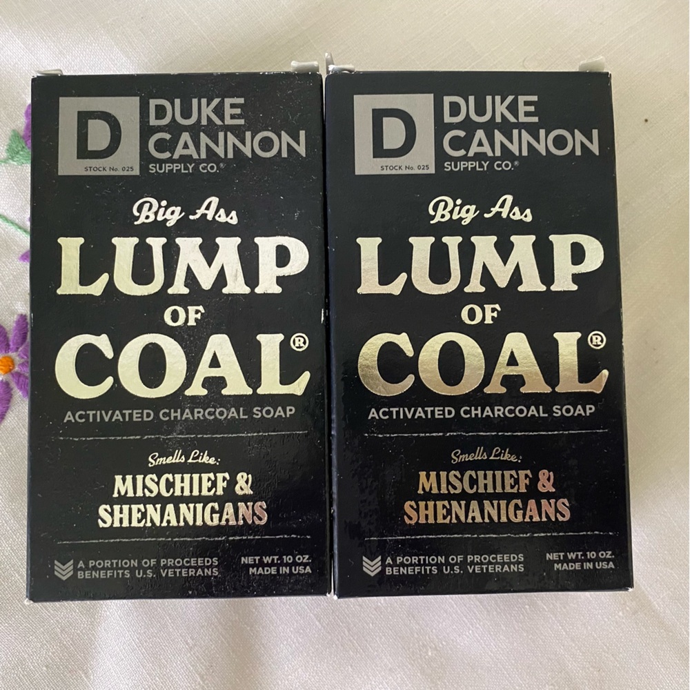 DUKE CANNON - TWO BOXES - Big Ass Lump of Coal - ACTIVATED CHARCOAL SOAP - NEW